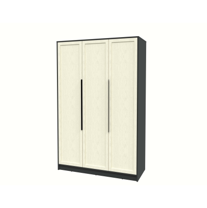 Шкаф распашной Тренд КТ-Ш3 (Антрацит ЛДСП/ Дуб снежный ЛМДФ) Ш1360 В2128 Г547